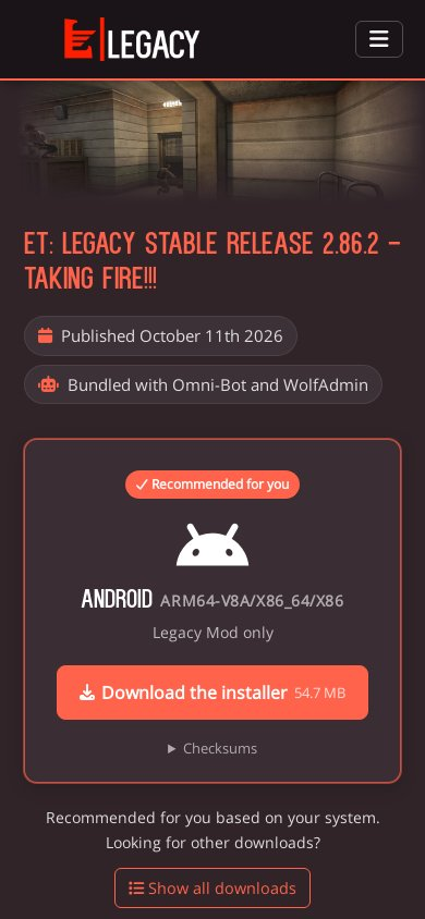 The downloads page on a phone